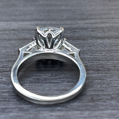Elongated Cushion Cut Moissanite Engagement Ring 14K White Gold Ladies, Moissanite Engagement Ring Elongated Cushion Shape For Women,  #7151