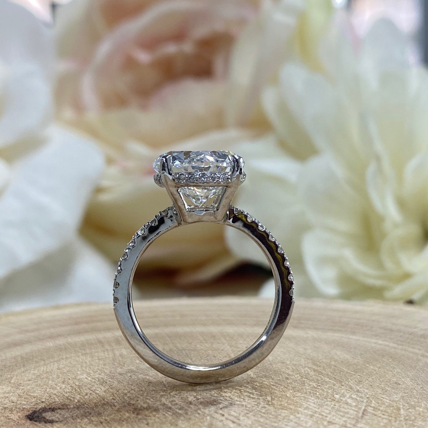 Oval Moissanite Engagement Ring 14k White Gold, Hidden Halo Solitaire Oval Ring, Moissanite Engagement Ring Moissanite Oval Ring Women 7223