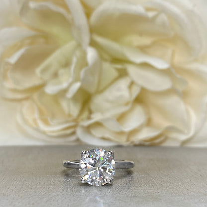 Mossiante Round Solitaire Engagement Ring, Round Brilliant Moissanite Wedding Ring, 14k White Gold Solitaire Moissanite Ring For Her   #6637