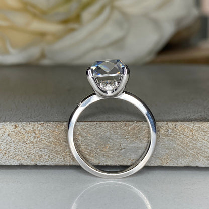 Cushion Cut Moissanite Engagement Rings 14k Solid Gold For Women, Portrait Moissanite Engagement  Rings Unique Moissanite Mothers Ring 7260