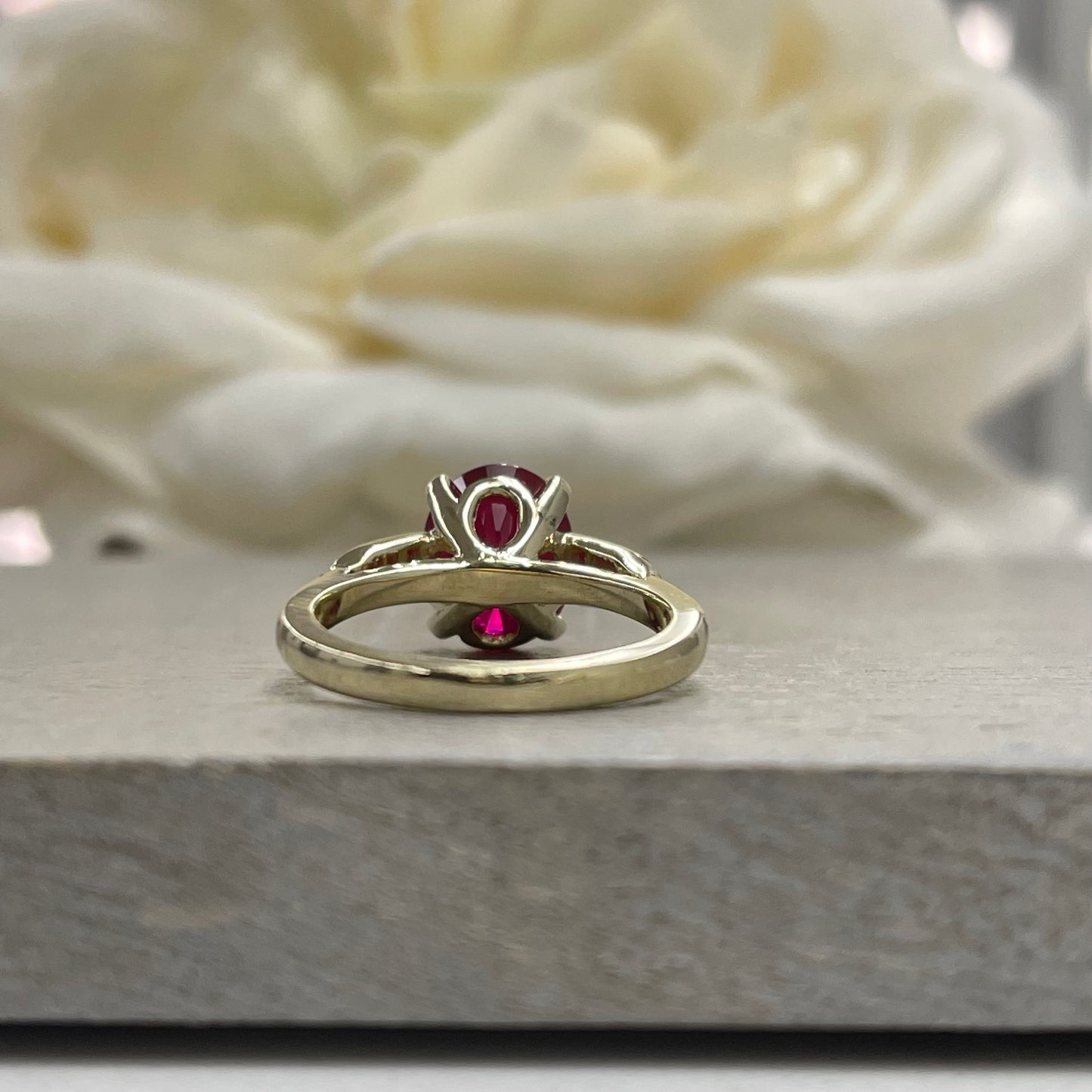 Oval Cut Ruby Ring 14K Yellow Gold for Women Ruby and Diamond Engagement Ring,  Unique Vintage Ruby Diamond Anniversary Promise Rings #7270