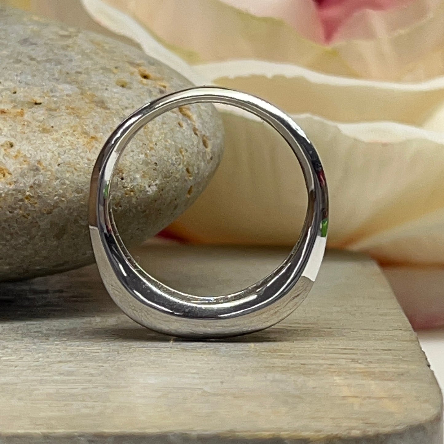 Mens Five Stone Moissanite Wedding Band 14K White Gold Radiant Cut Moissanite Band Ring For Men Unique Mens Promise Ring White Gold #7281