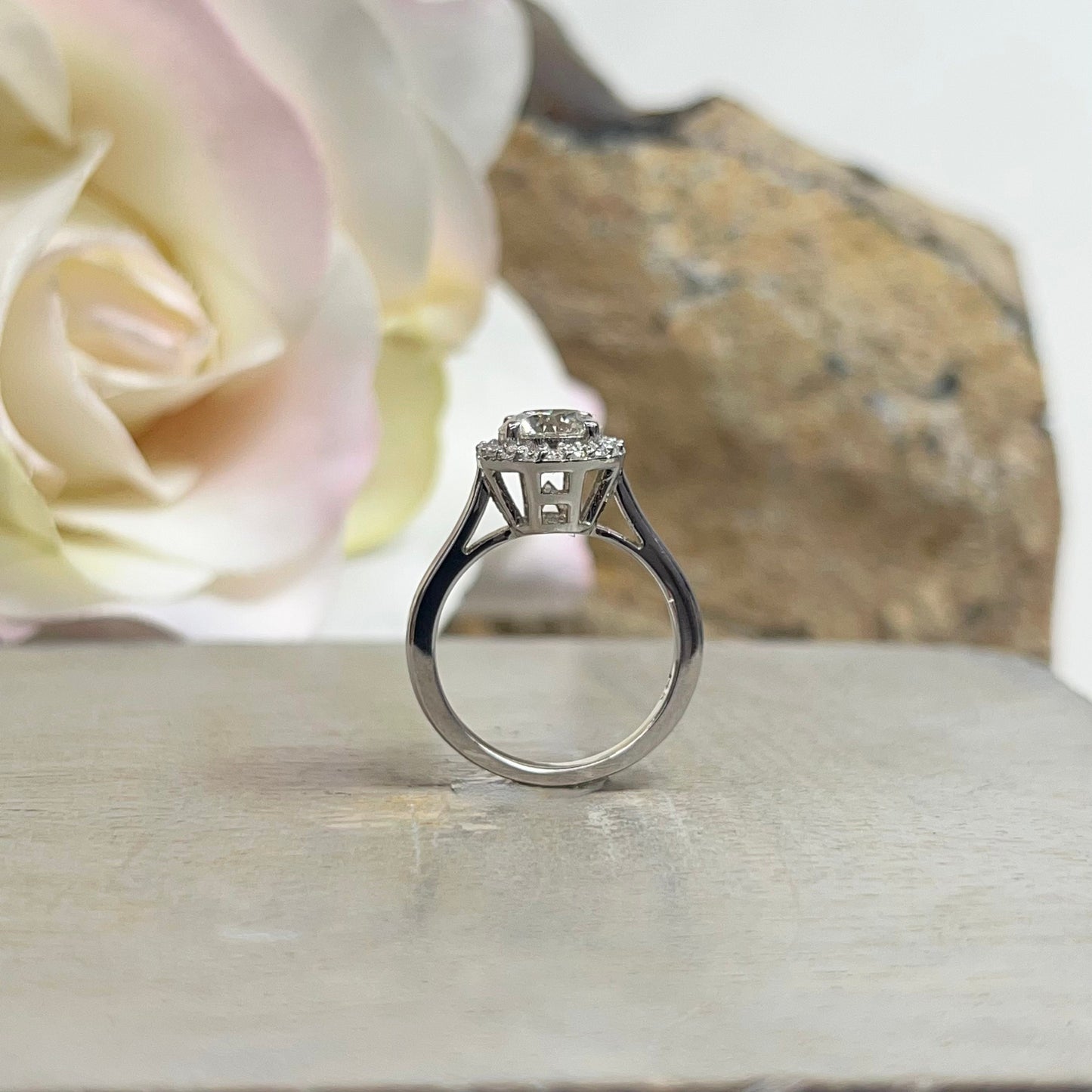Initial Ring Round Moissanite Engagement Ring  Forever One Moissanite Ring  Personalized Engagement Rings Unique Wedding Promise Ring  #7296