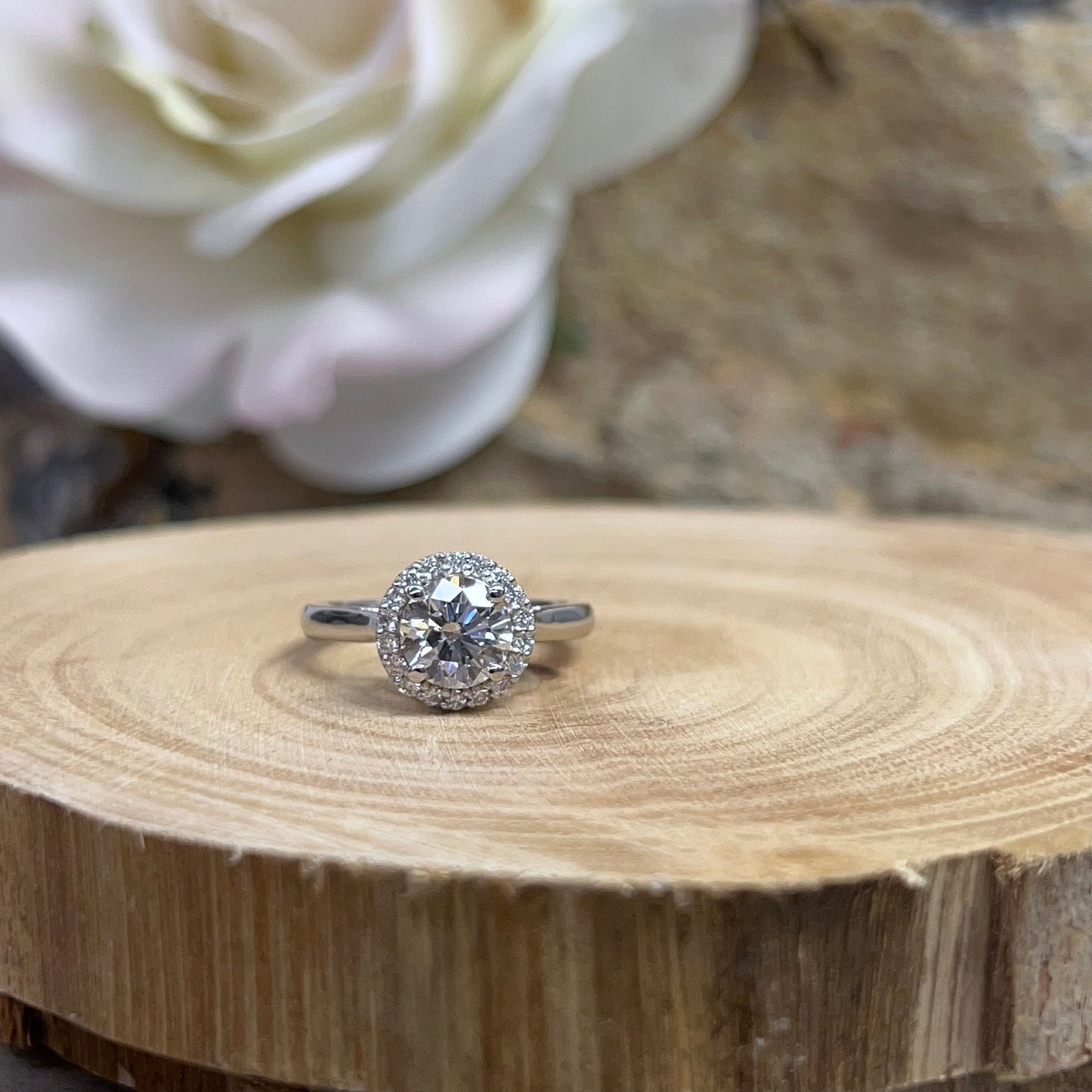 Initial Ring Round Moissanite Engagement Ring  Forever One Moissanite Ring  Personalized Engagement Rings Unique Wedding Promise Ring  #7296