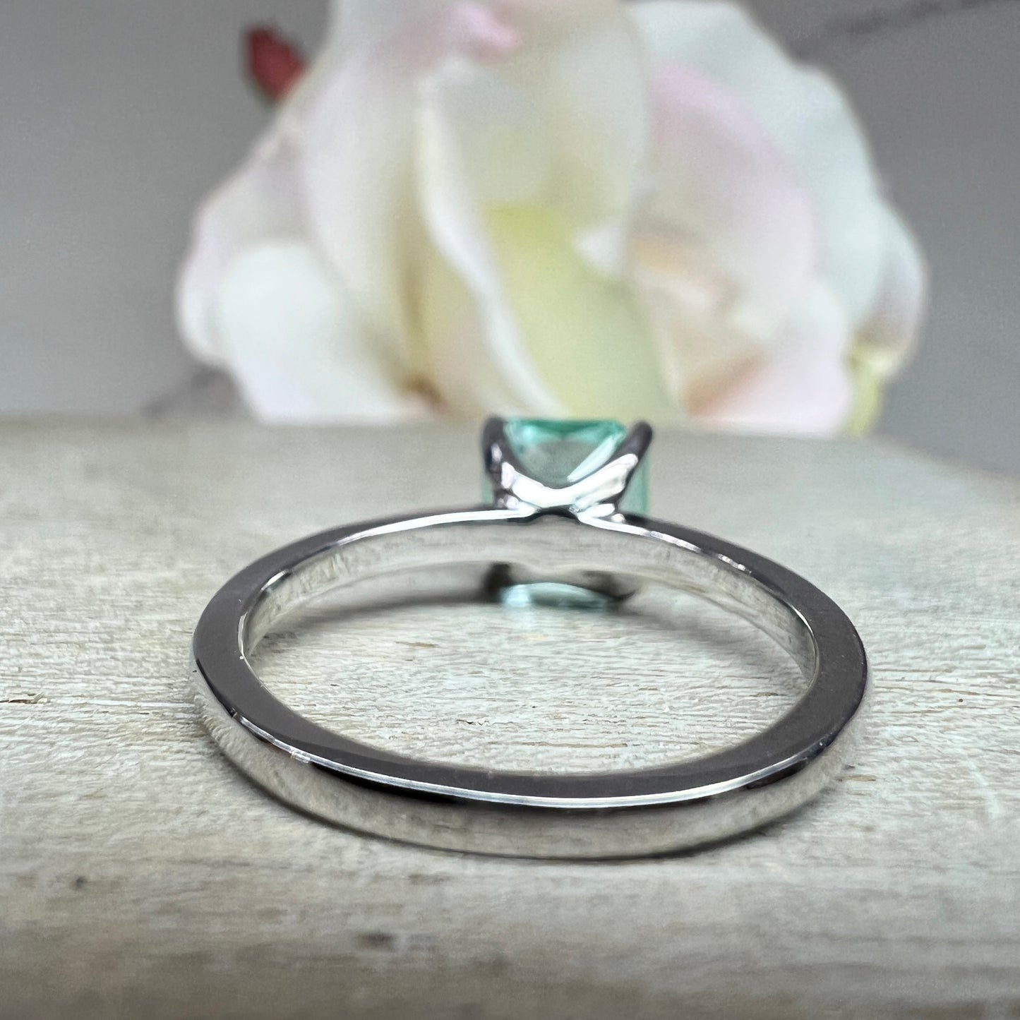 Radiant Cut Engagement Ring Green Paraiba Tourmaline Radiant Cut Solitaire Engagement Rings For Women Wedding Promise Anniversary Ring #7342