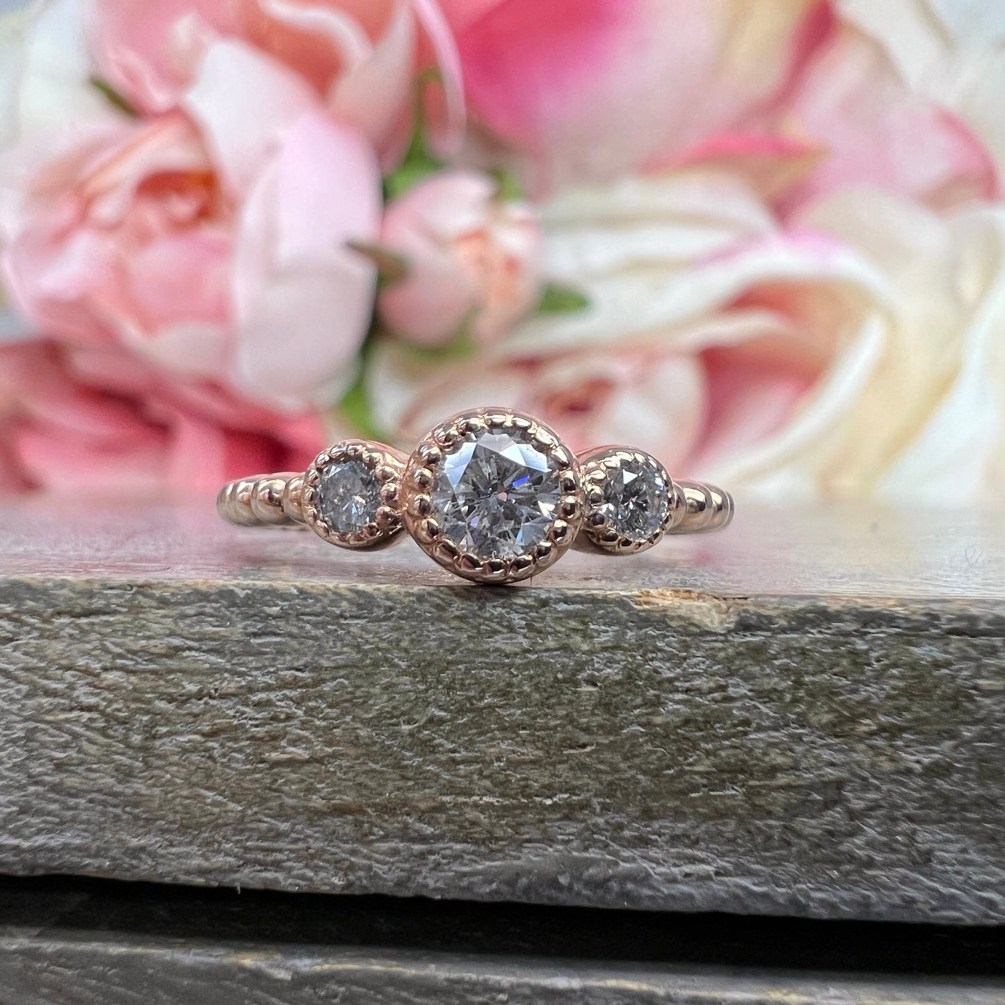 Stackable Diamond Ring 14K Stackable Diamond Wedding Ring Petite Stacking Ring Dainty Diamond Wedding Band Dainty Stacking Diamond Ring 6211