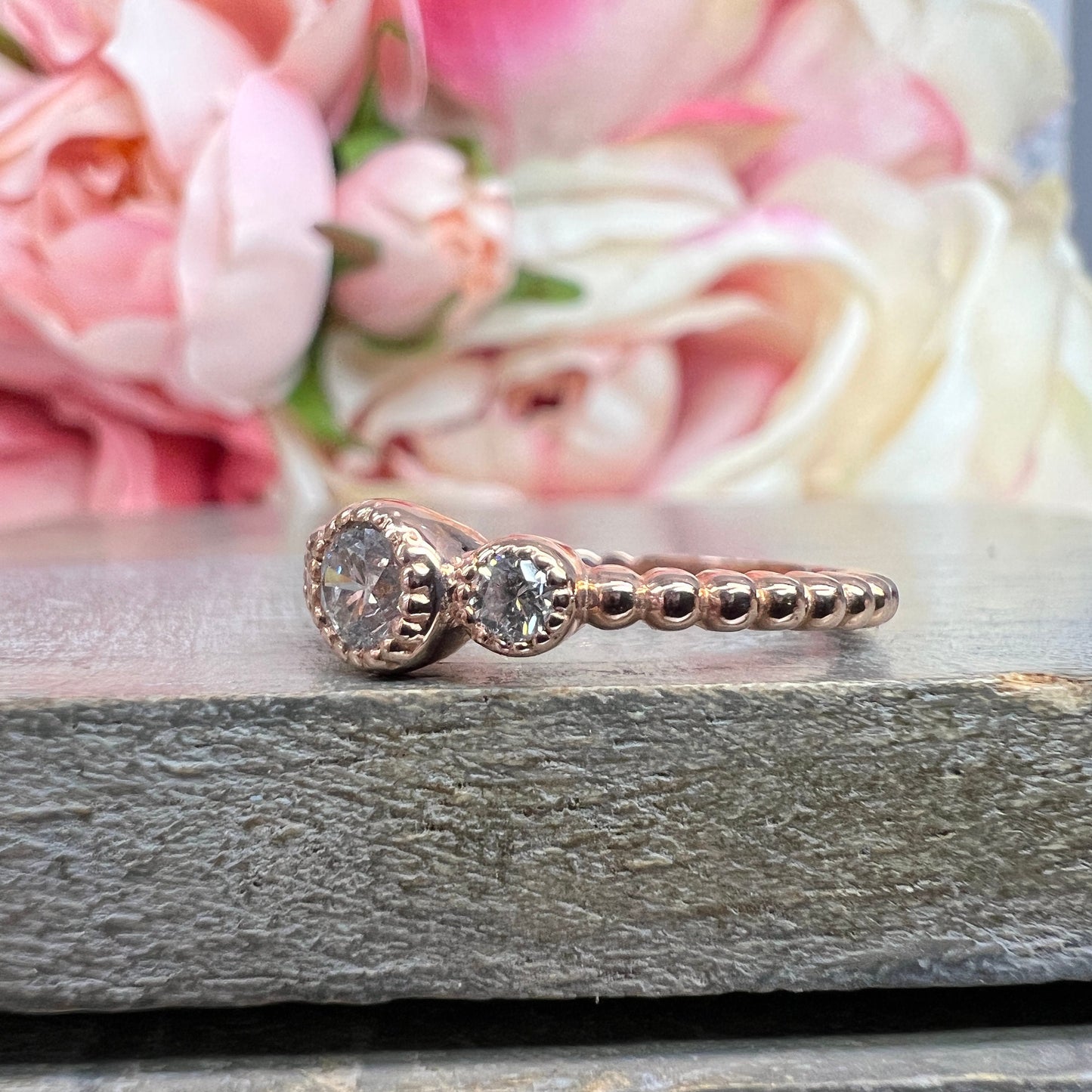 Stackable Diamond Ring 14K Stackable Diamond Wedding Ring Petite Stacking Ring Dainty Diamond Wedding Band Dainty Stacking Diamond Ring 6211
