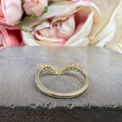 Curved Wedding Band White Gold Moissanite Deep Curved Matching Wedding Band Yellow Gold Stacking Dainty Stacking Promise  Gift For Her #7377