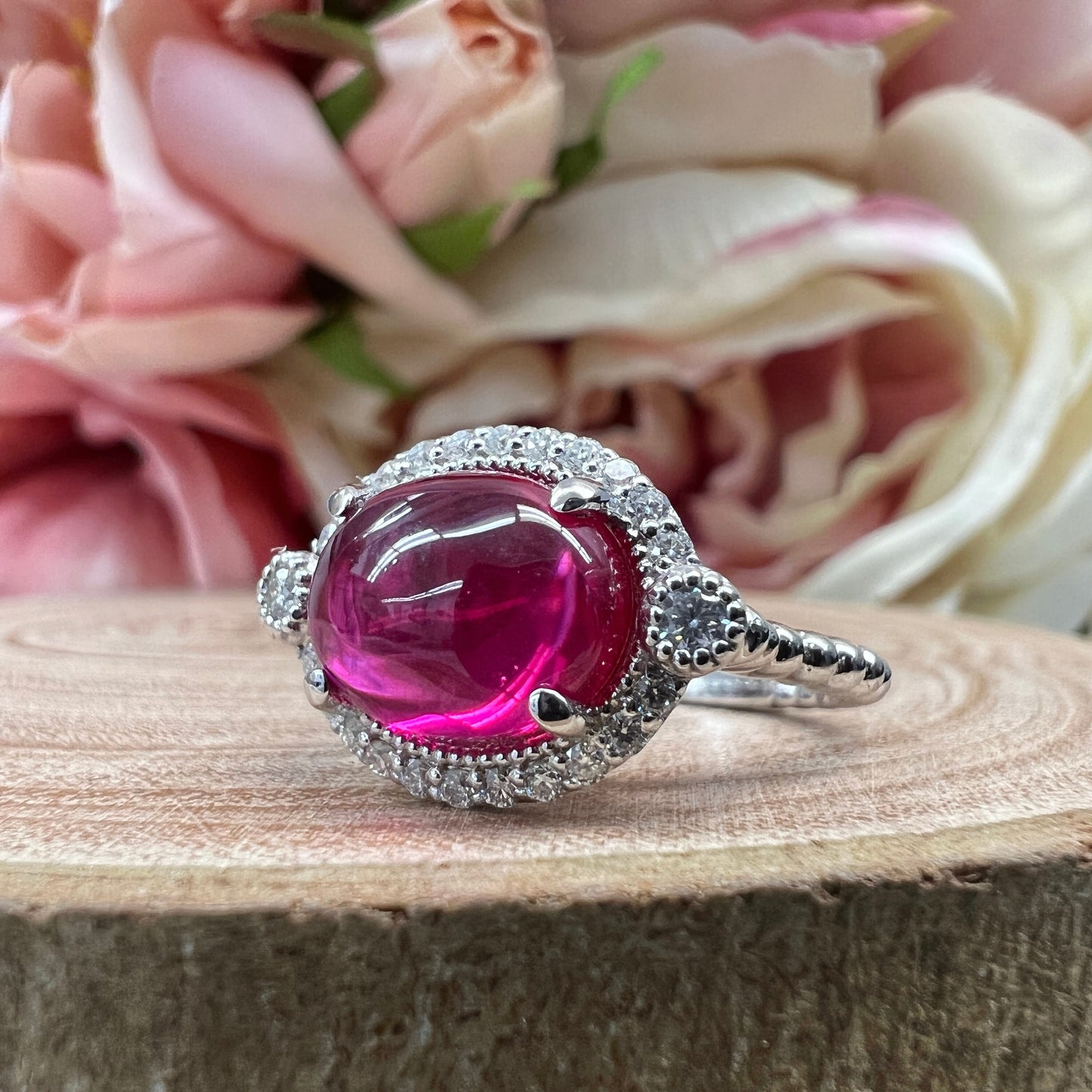 East West Oval Vintage Oval Cabochon Ruby Engagement Ring 14K Solid Yellow Gold Unique Vintage Ruby Wedding Promise Anniversary Ring  #7400