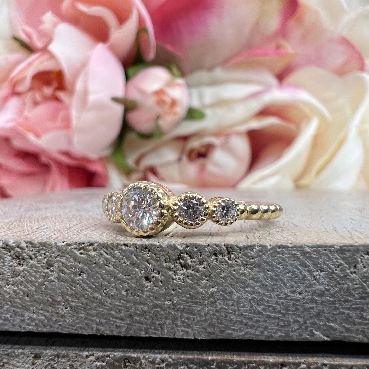 Stackable Diamond Ring 14K Stackable Diamond Wedding Ring Petite Stacking Ring Dainty Diamond Wedding Band Dainty Stacking Diamond Ring 6209