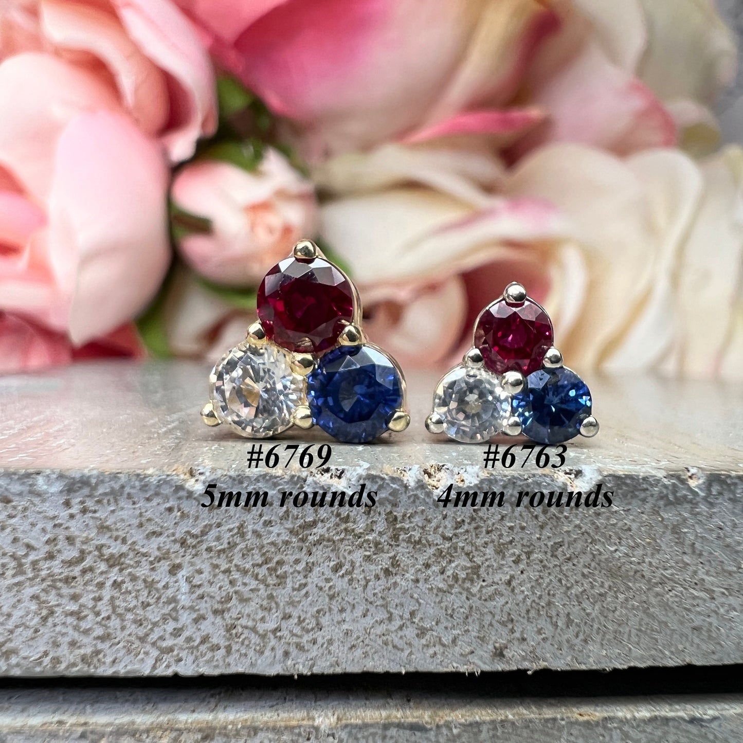 Mothers Birthstone Necklace 14k White Gold, Family Necklace, Grandmothers Birthstone Necklace, Cluster Necklace, Gemstone Necklace,  #6763