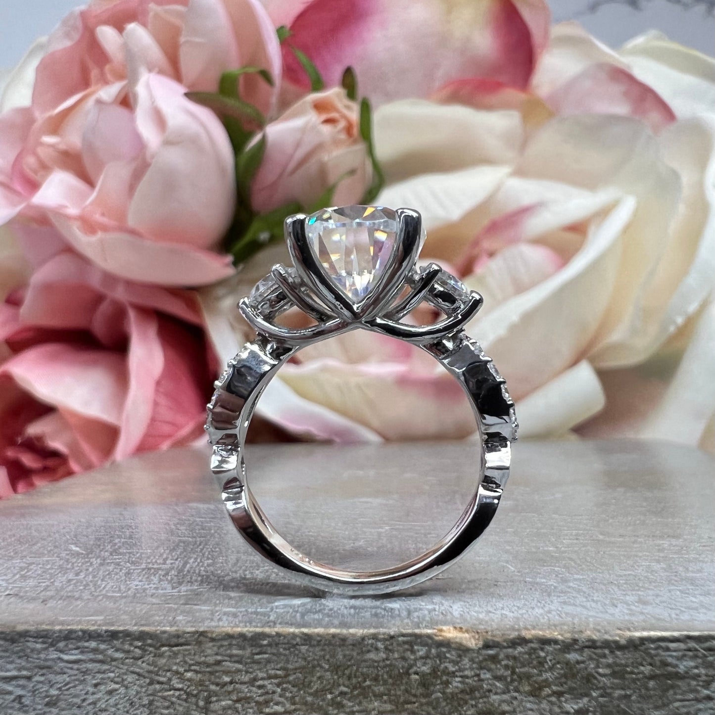 Oval Moissanite Engagement Ring Vintage Unique White Gold Engagement Ring Women Wedding Bridal Promise Ring Twist Band Moissanite Ring #7410