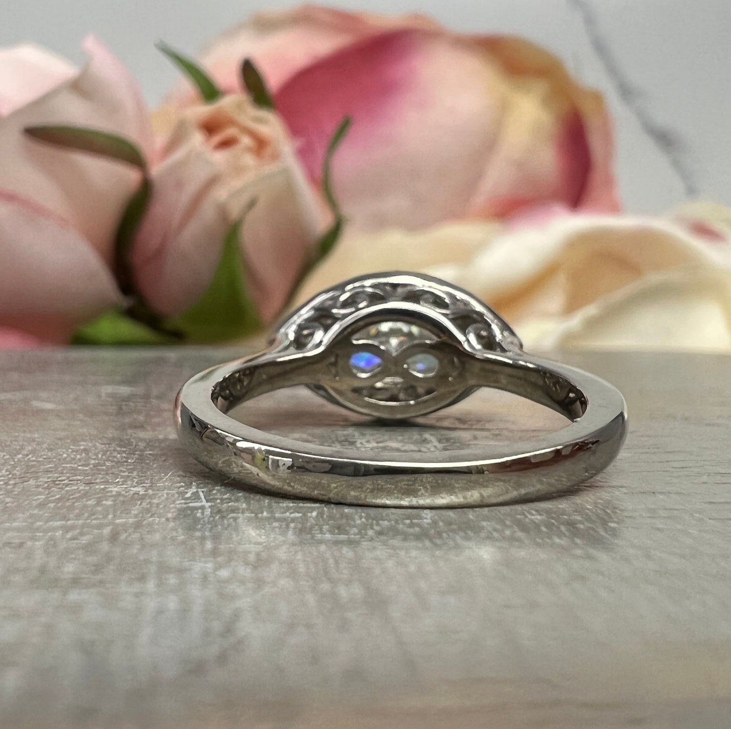 Marquis Moissanite Sideways Ring Halo White Gold Unique Evil Eye Moissanite Ring Sideways Marquis Anniversary Wedding Promise Ring  #7437