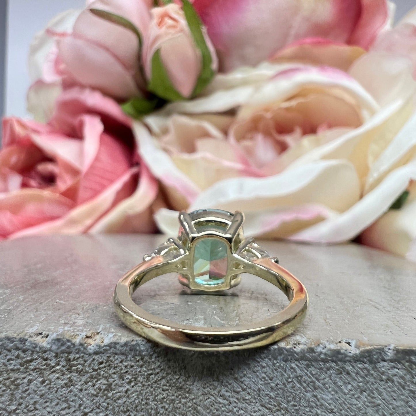Elongated Cushion Cut 11x9 Paraiba Tourmaline Women's Ring, Engagement Ring For Her Solitaire Ring, Gift For Wife, Anniversary Ring #7455