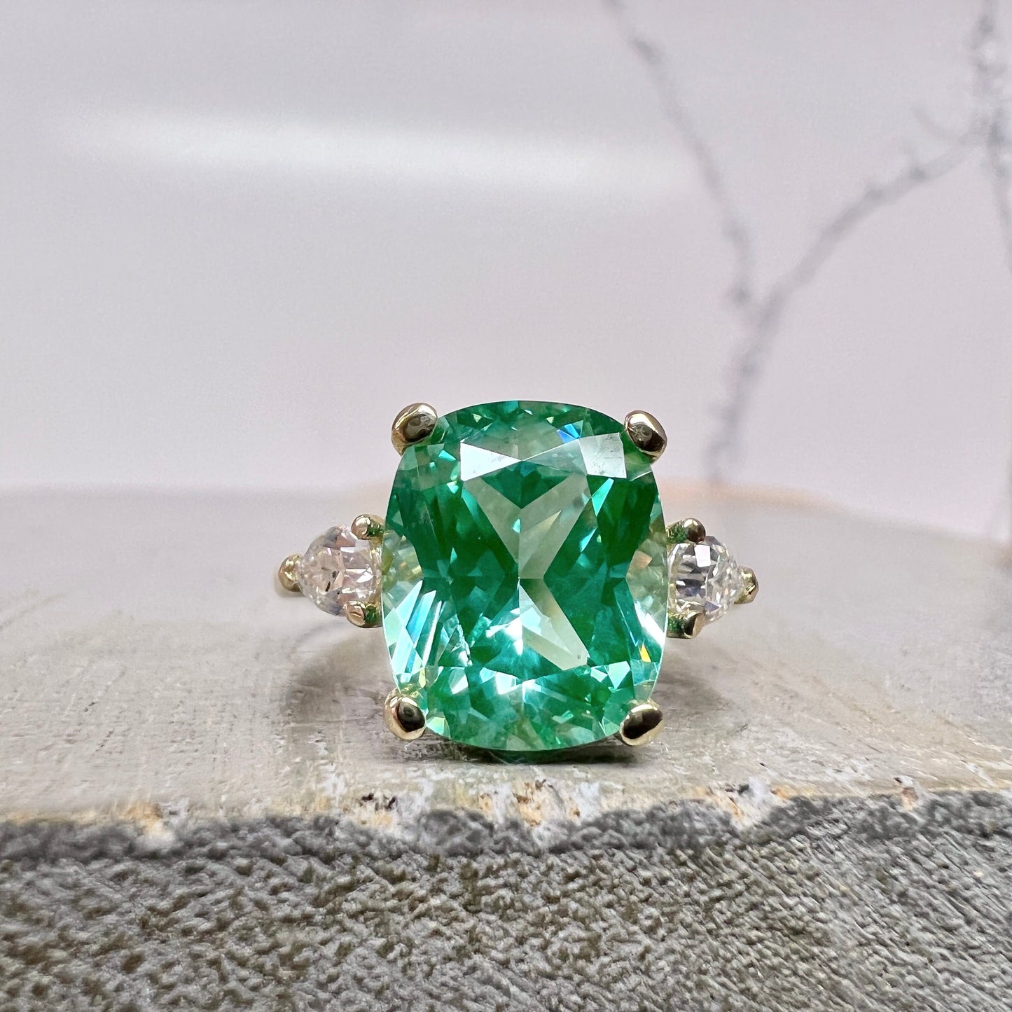 Elongated Cushion Cut 11x9 Paraiba Tourmaline Women's Ring, Engagement Ring For Her Solitaire Ring, Gift For Wife, Anniversary Ring #7455