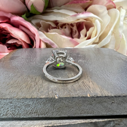 Cushion Cut Moissanite Engagement Ring, Elongated Cushion Cut Engagement Ring, Moissanite Anniversary Ring, Solitaire Engagement Ring #7456