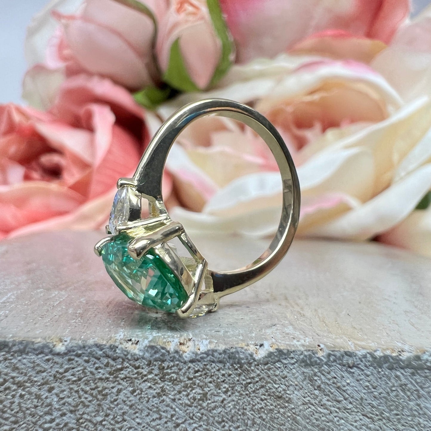 Elongated Cushion Cut 11x9 Paraiba Tourmaline Women's Ring, Engagement Ring For Her Solitaire Ring, Gift For Wife, Anniversary Ring #7455