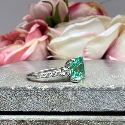 Radiant Cut 9x9 Lab Grown Paraiba Tourmaline Ring, Women's Ring, Engagement Ring For Her, Solitaire Ring, Gift For Wife, Promise Ring  #7487