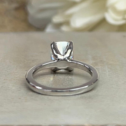 Cushion Cut Moissanite Engagement Ring 14K White Gold Cushion Cut Solitaire Engagement Rings For Women Simple Cushion Cut Wedding Ring #7310