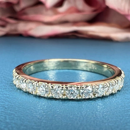 Diamond Wedding Band , Moissanite Band , Dainty Diamond Ring , Delicate Diamond Ring , 14k Yellow Gold ,  Stackable Band , #6616 , #6615