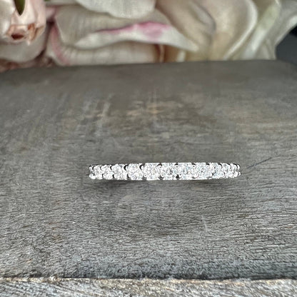 Diamond Wedding Band / Dainty Ring With Diamonds / Delicate Diamond Ring / 14k Yellow Gold / Diamond Stackable Band  / #6466 #6467
