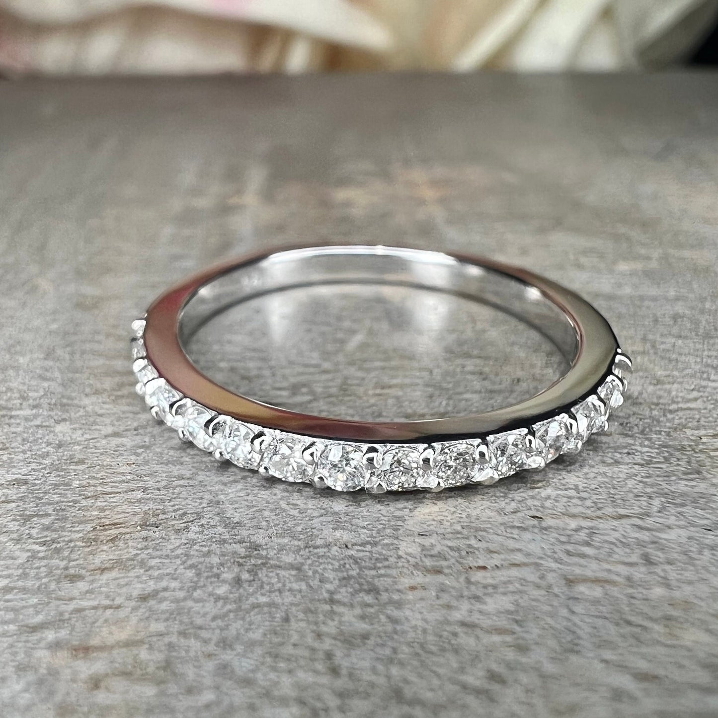 Diamond Wedding Band / Dainty Ring With Diamonds / Delicate Diamond Ring / 14k Yellow Gold / Diamond Stackable Band  / #6466 #6467