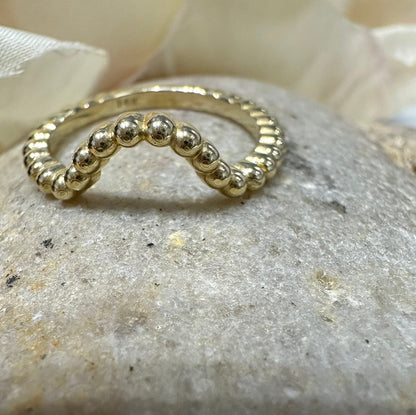 Curved wedding band Matching curved wedding ring 14K Solid gold, dainty wedding band, stacking curved band ring simple plain gold band #6282