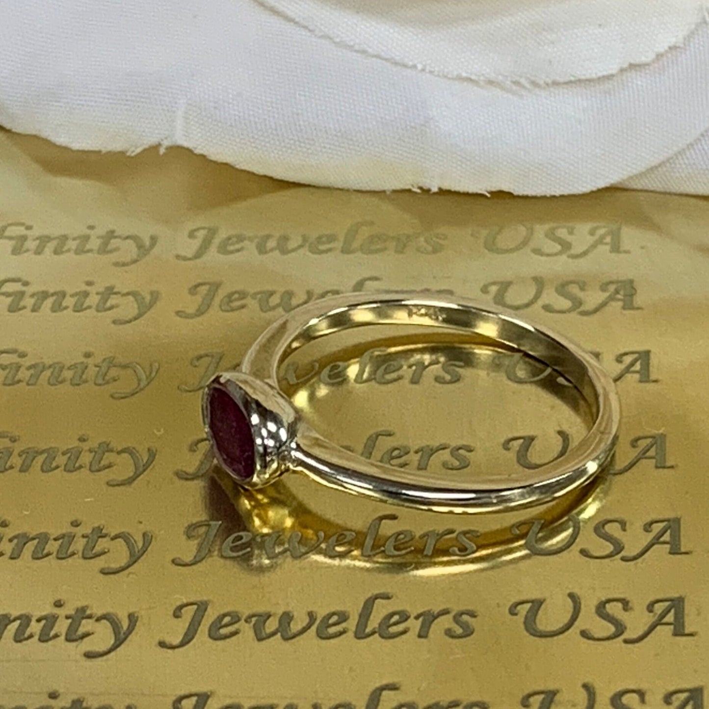 Ruby Stacking Ring With East to West Oval, Minimalist Ruby Ring, 14k Gold Stacking Ring, Delicate Ruby Ring, Bezel Set Stacking Ring  #5856