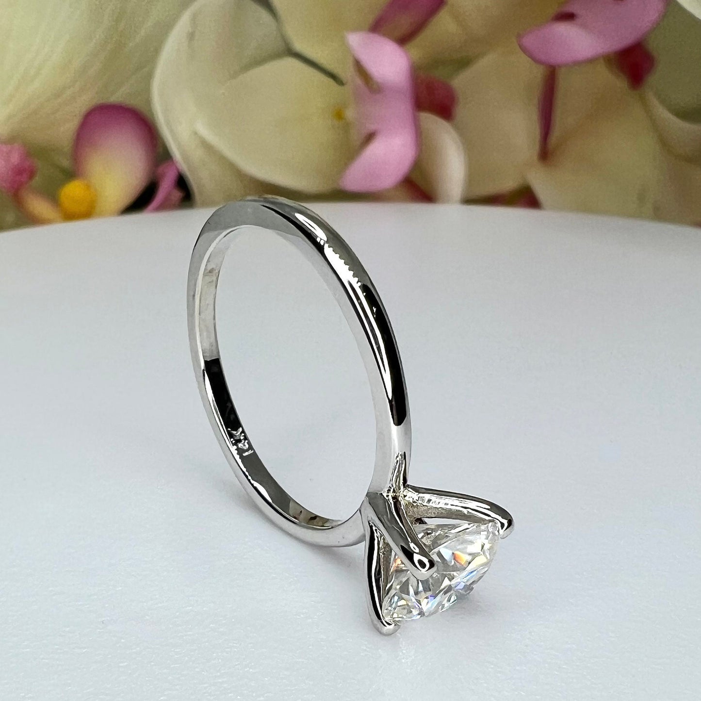Four Prong Round Brilliant Lab Grown Diamond Solitaire Engagement Ring In 14k White Gold (1 Ct. Tw. - F-G / VS2-SI1)