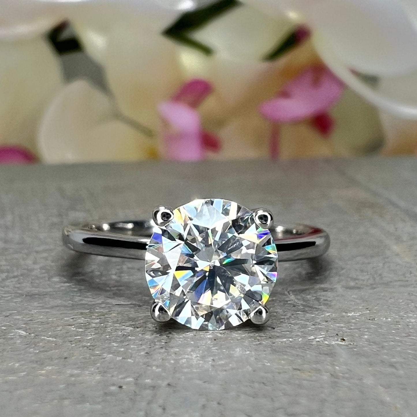 Four Prong Round Brilliant Lab Grown Diamond Solitaire Engagement Ring In 14k White Gold (1 Ct. Tw. - F-G / VS2-SI1)