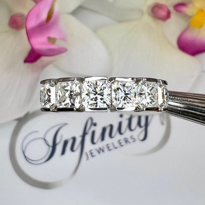Lab grown diamond stacking wedding band, half eternity diamond matching wedding band solid gold, lab created diamond anniversary band