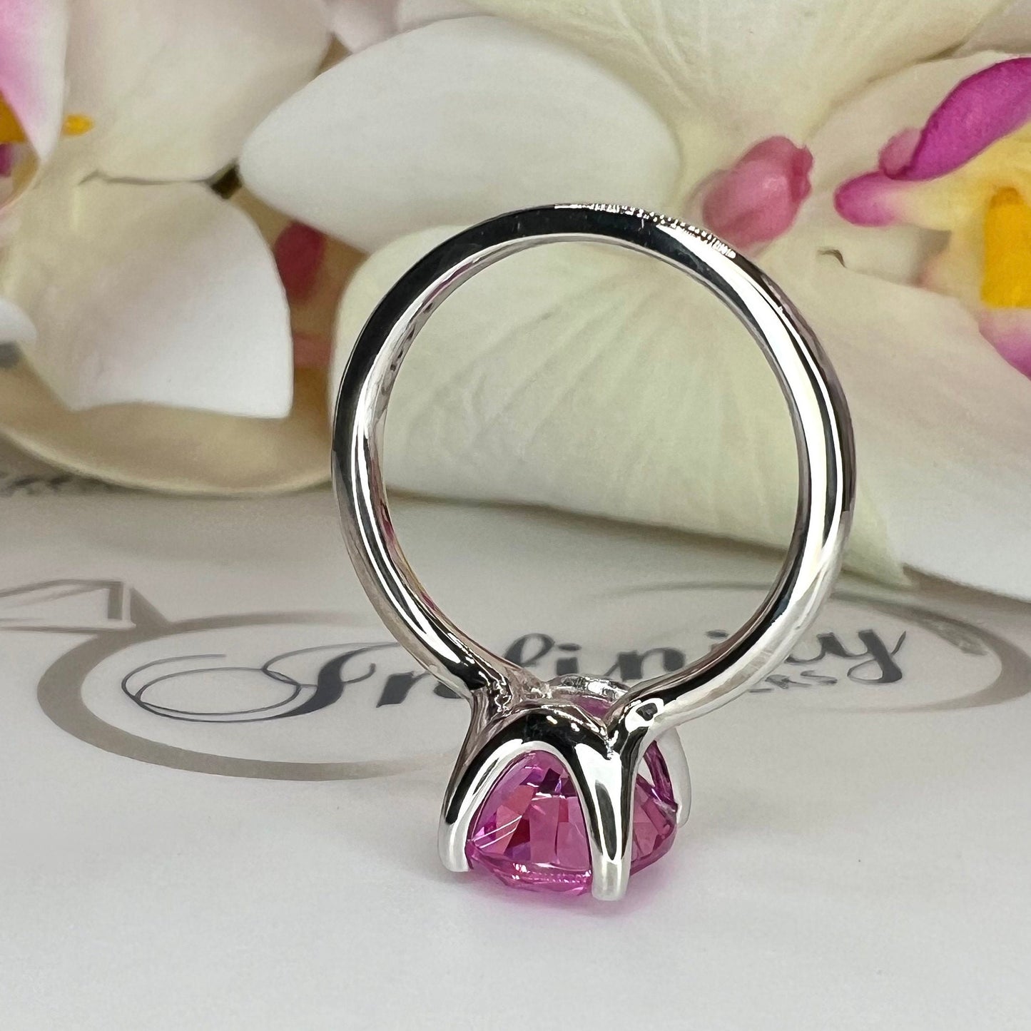 Pink Sapphire Solitaire Ring, Ladies Sapphire Engagement Ring, 14k White Gold Ring, Oval Sapphire Anniversary Ring, Birthstone Ring, #6448