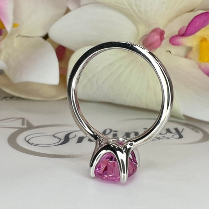 Pink Sapphire Solitaire Ring, Ladies Sapphire Engagement Ring, 14k White Gold Ring, Oval Sapphire Anniversary Ring, Birthstone Ring, #6448