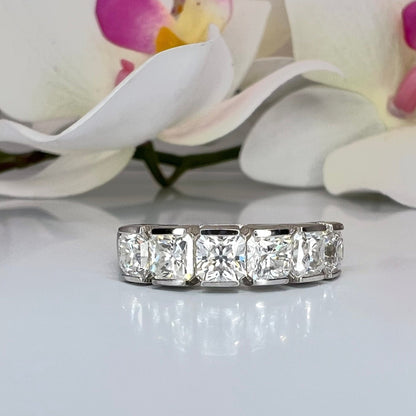 Lab grown diamond stacking wedding band, half eternity diamond matching wedding band solid gold, lab created diamond anniversary band