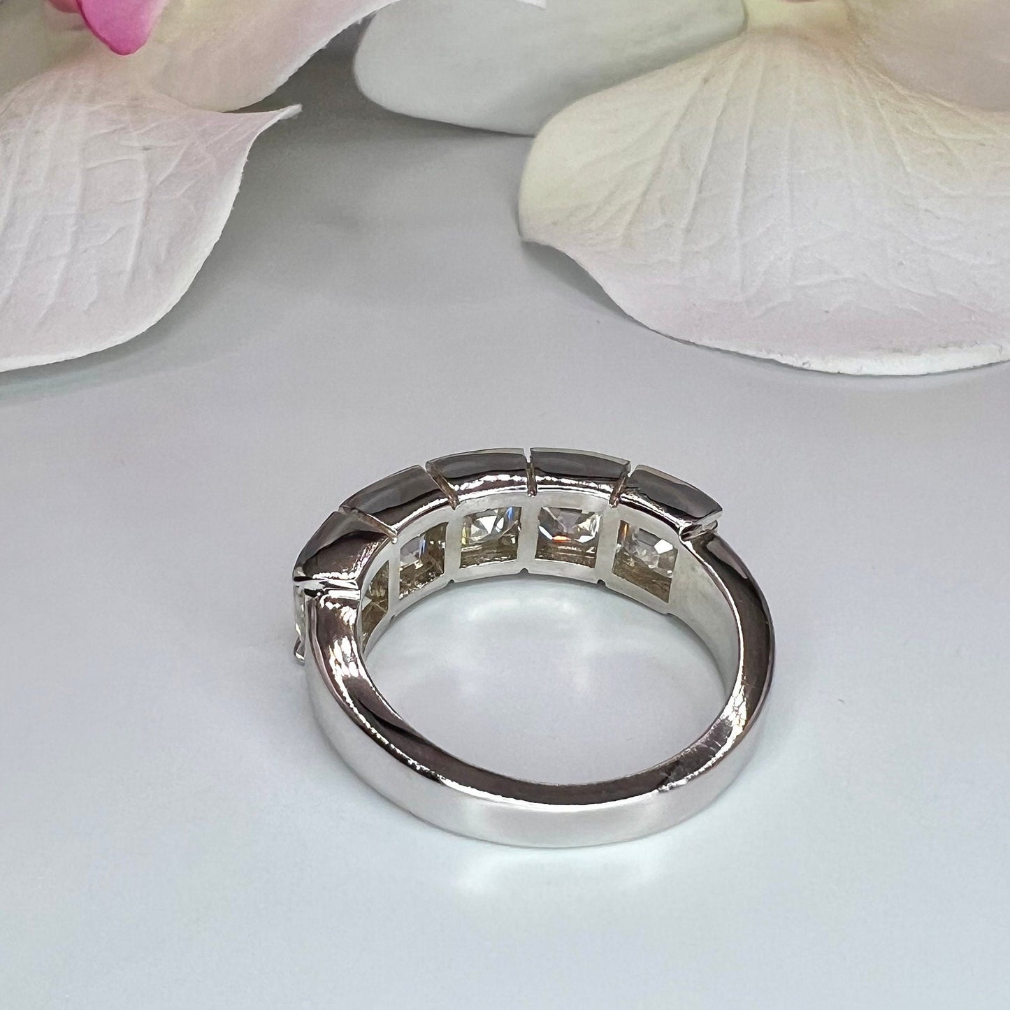 Lab grown diamond stacking wedding band, half eternity diamond matching wedding band solid gold, lab created diamond anniversary band