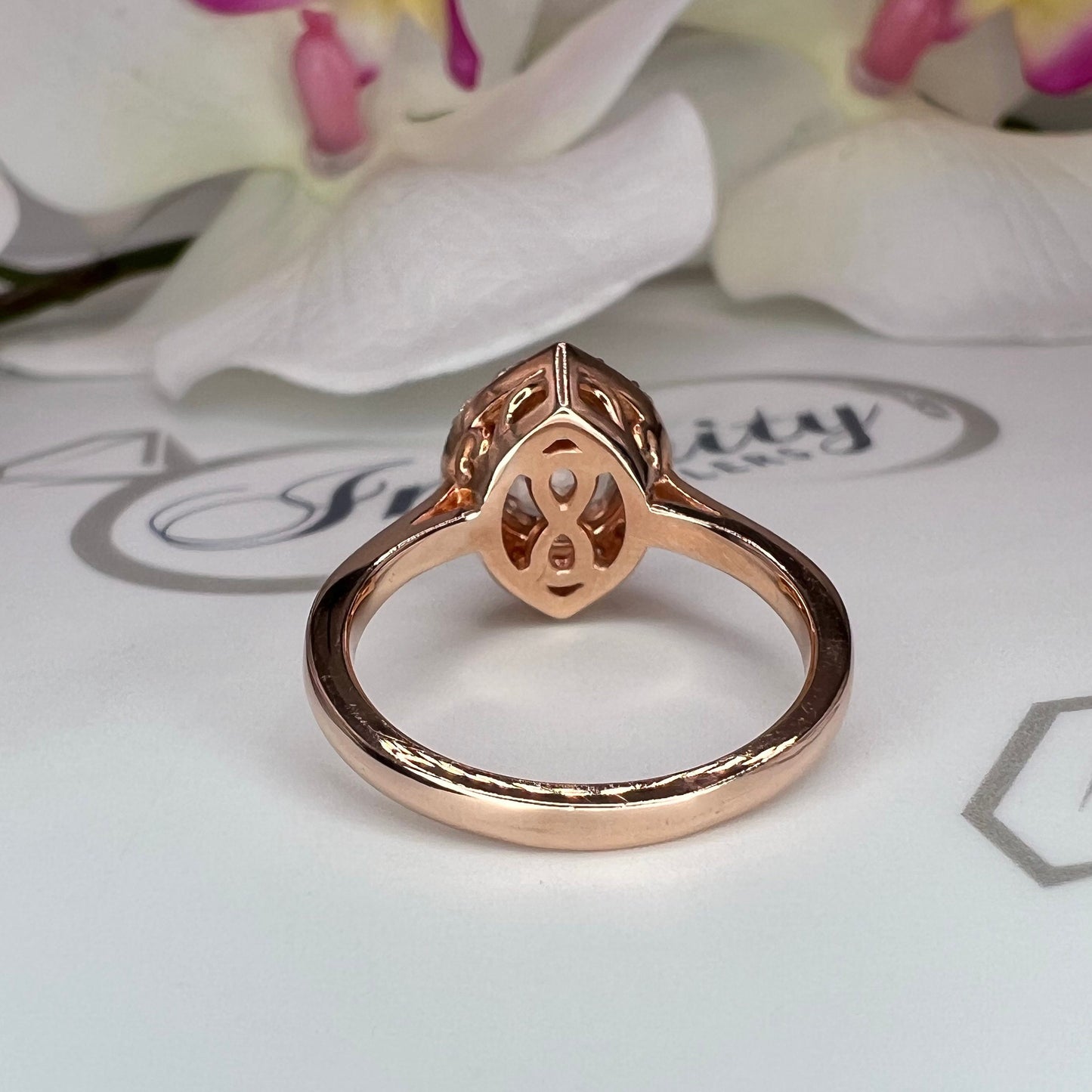 Morganite ring, rose gold ring round shaped genuine morganite engagement ring, Peach morganite ladies wedding anniversary promise ring #6414