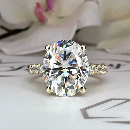 Oval Cut Moissanite Engagement Ring White Gold Simple Oval Solitaire Moissanite Wedding Ring Oval Anniversary Promise Gift For Women  #7369