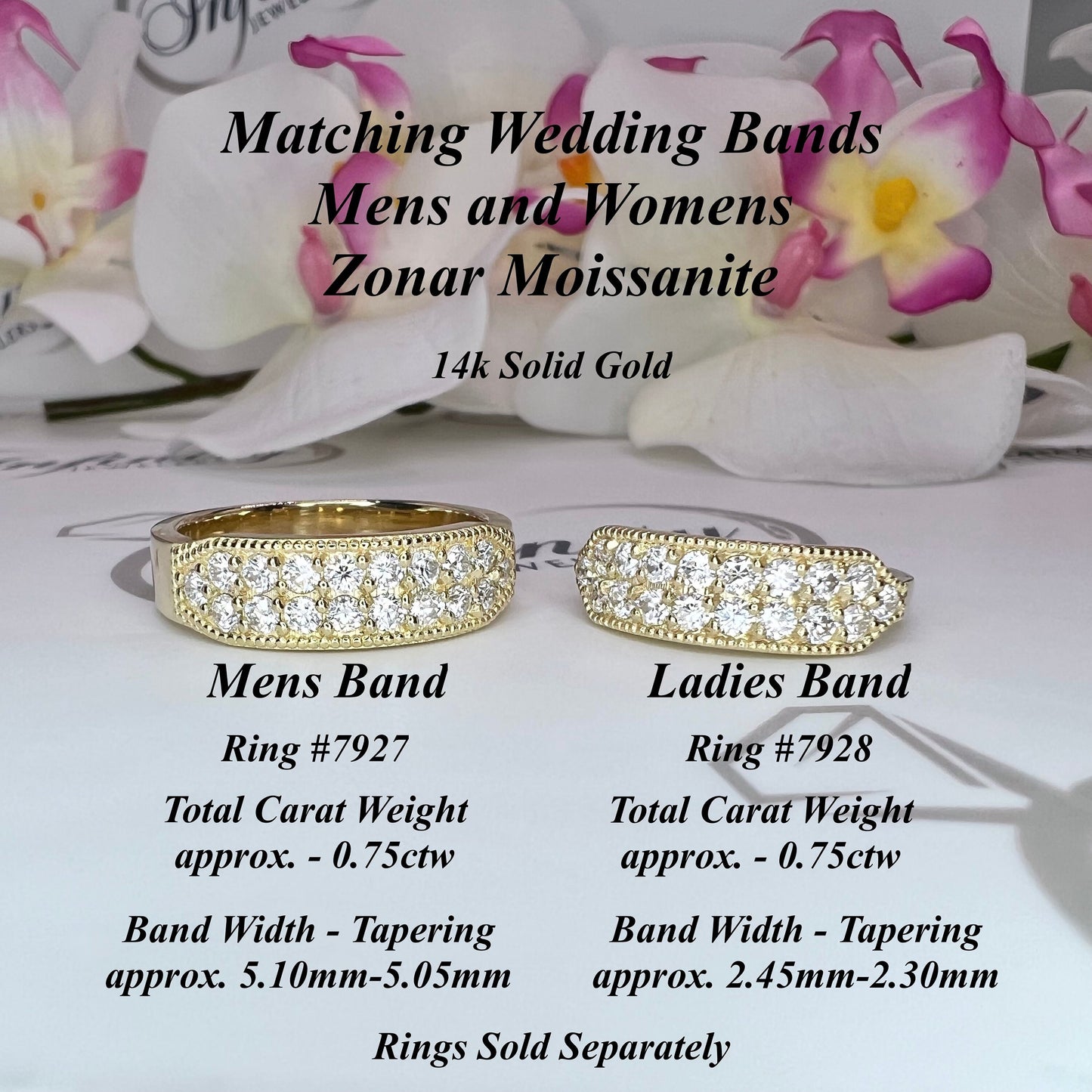 Mens wedding band 14k solid gold, two row mens moissanite wedding band, mens engagement band, mens diamond ring thick half eternity #7927