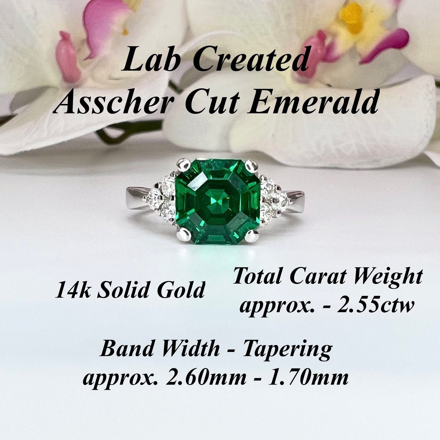Green emerald ring in 14K solid gold, asscher cut emerald engagement ring, emerald wedding ring, antique green emerald statement ring, #7940