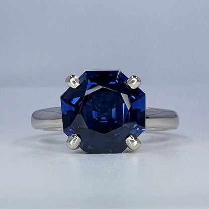 Blue sapphire solitaire engagement ring 14K solid gold, Simple solitaire wedding ring, September birthstone ring, something blue rings