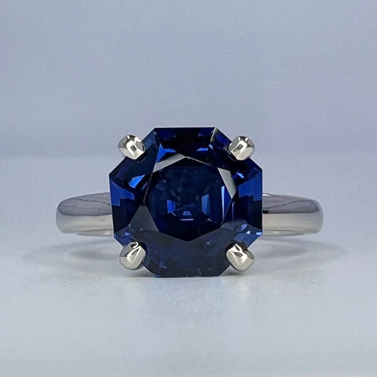Blue sapphire solitaire engagement ring 14K solid gold, Simple solitaire wedding ring, September birthstone ring, something blue rings