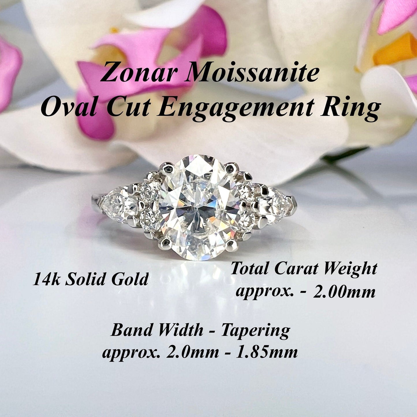 Oval Cut Moissanite Vintage Engagement Ring, 14k White Gold Moissanite Curved Wedding Ring, Unique Moissanite Bridal Set For Ladies    #7132