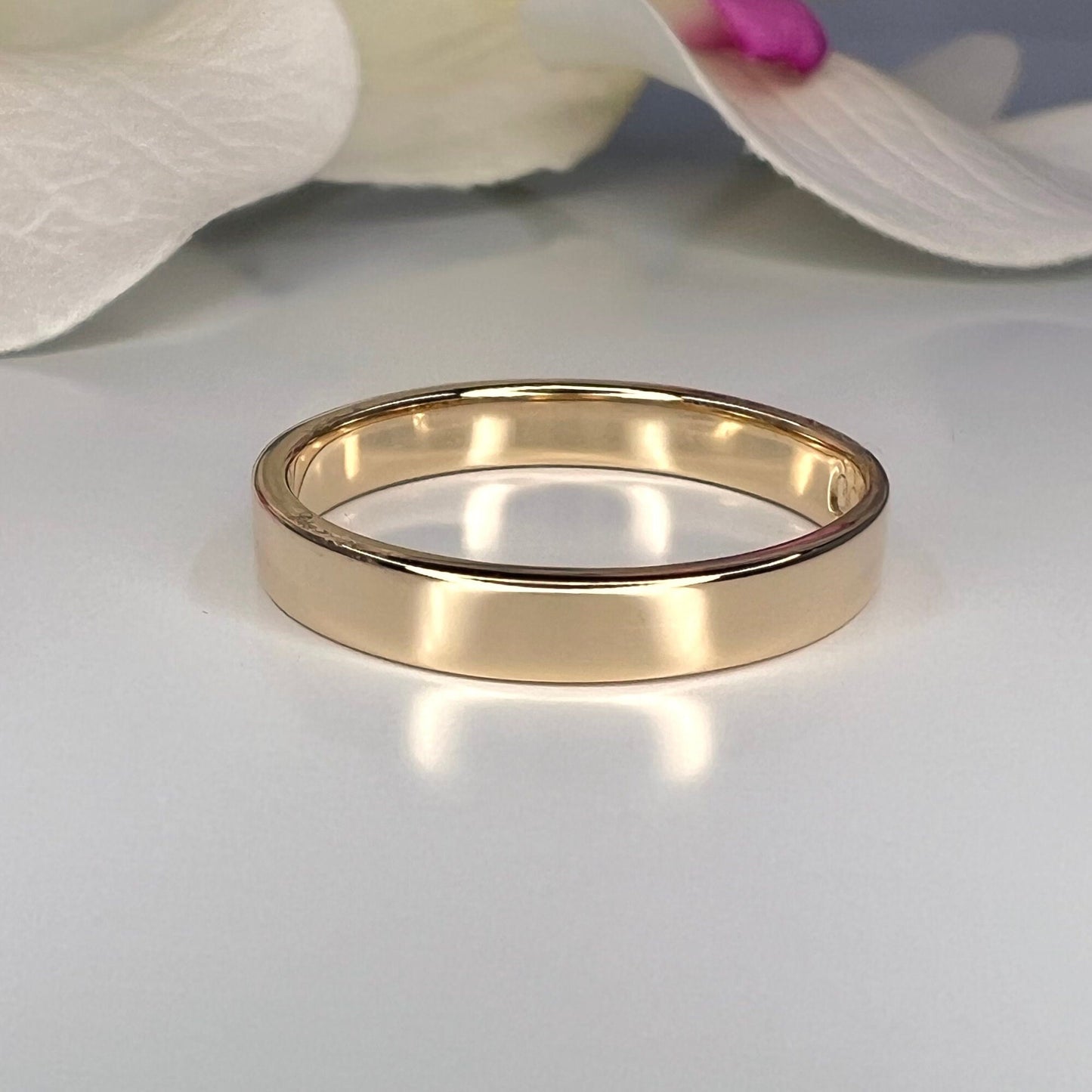 3mm Plain Gold Band 14k solid gold ring, thin gold band stacking gold band, thin gold wedding band 3mm gold ring gold stacking rings