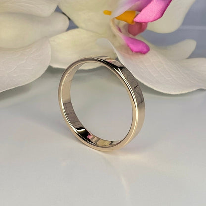 3mm Plain Gold Band 14k solid gold ring, thin gold band stacking gold band, thin gold wedding band 3mm gold ring gold stacking rings