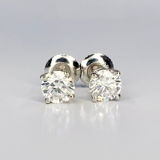 2.00ctw Lab grown diamond stud earrings 14k gold cvd diamond earrings, Lab created diamond studs, round diamond stud earrings unisex