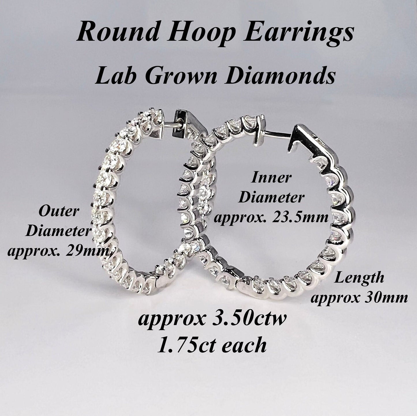Lab Diamond hoop earring 14K solid gold, Inside out diamond hoop earrings, Everyday hoop earrings, huggie hoop earrings, endless hoops #8116