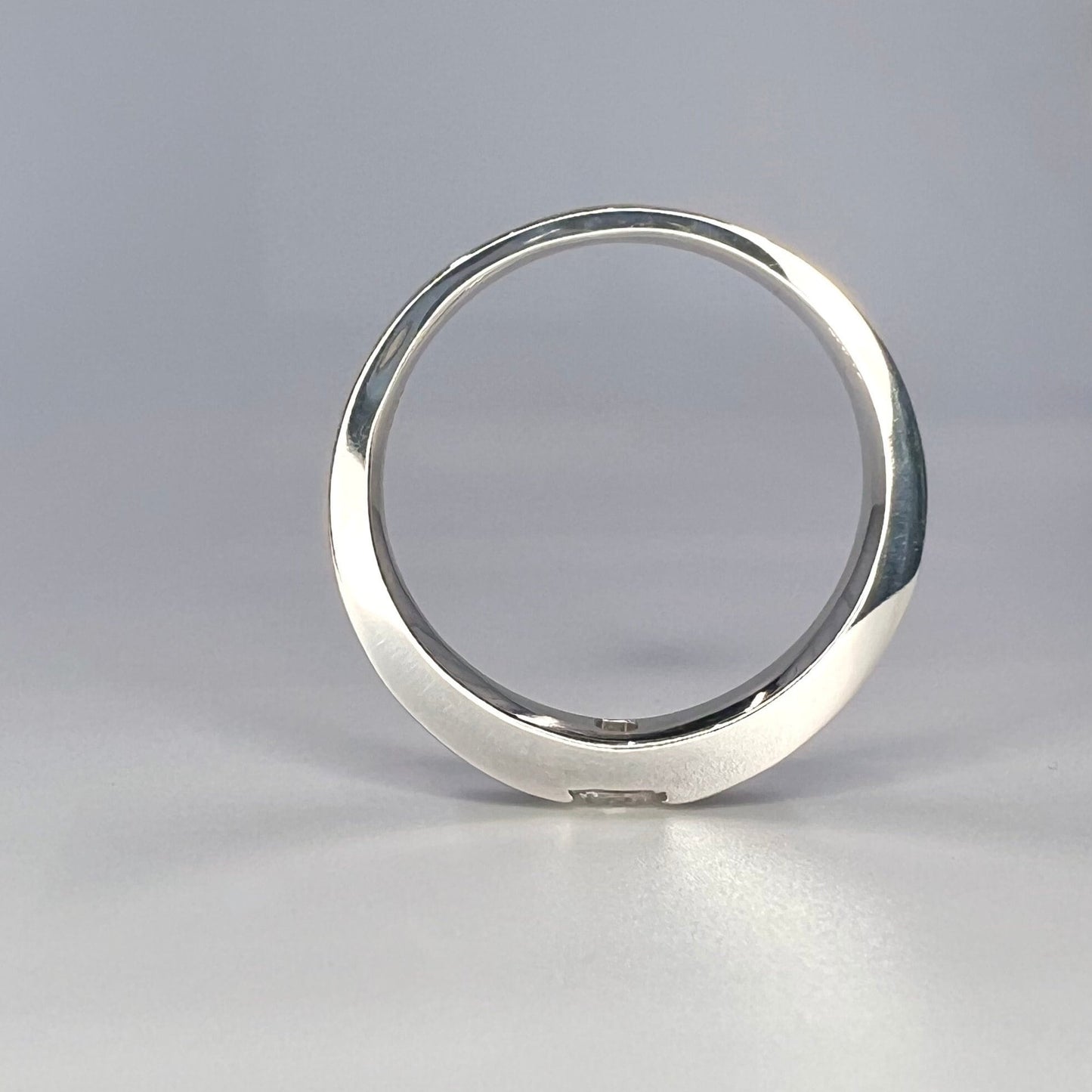 Mens Moissanite and Blue Sapphire Wedding Band 14K Solid Gold Mens White Gold Wedding Band, Wide Wedding Band, Blue Sapphire Mens Band #8183