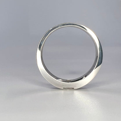 Mens Moissanite and Blue Sapphire Wedding Band 14K Solid Gold Mens White Gold Wedding Band, Wide Wedding Band, Blue Sapphire Mens Band #8183