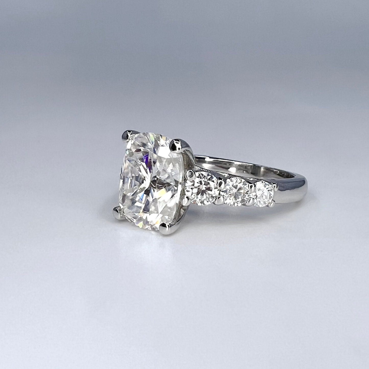 Elongated cushion cut Moissanite engagement ring vintage unique 14k gold engagement ring women wedding Bridal art deco Anniversary ring 8195