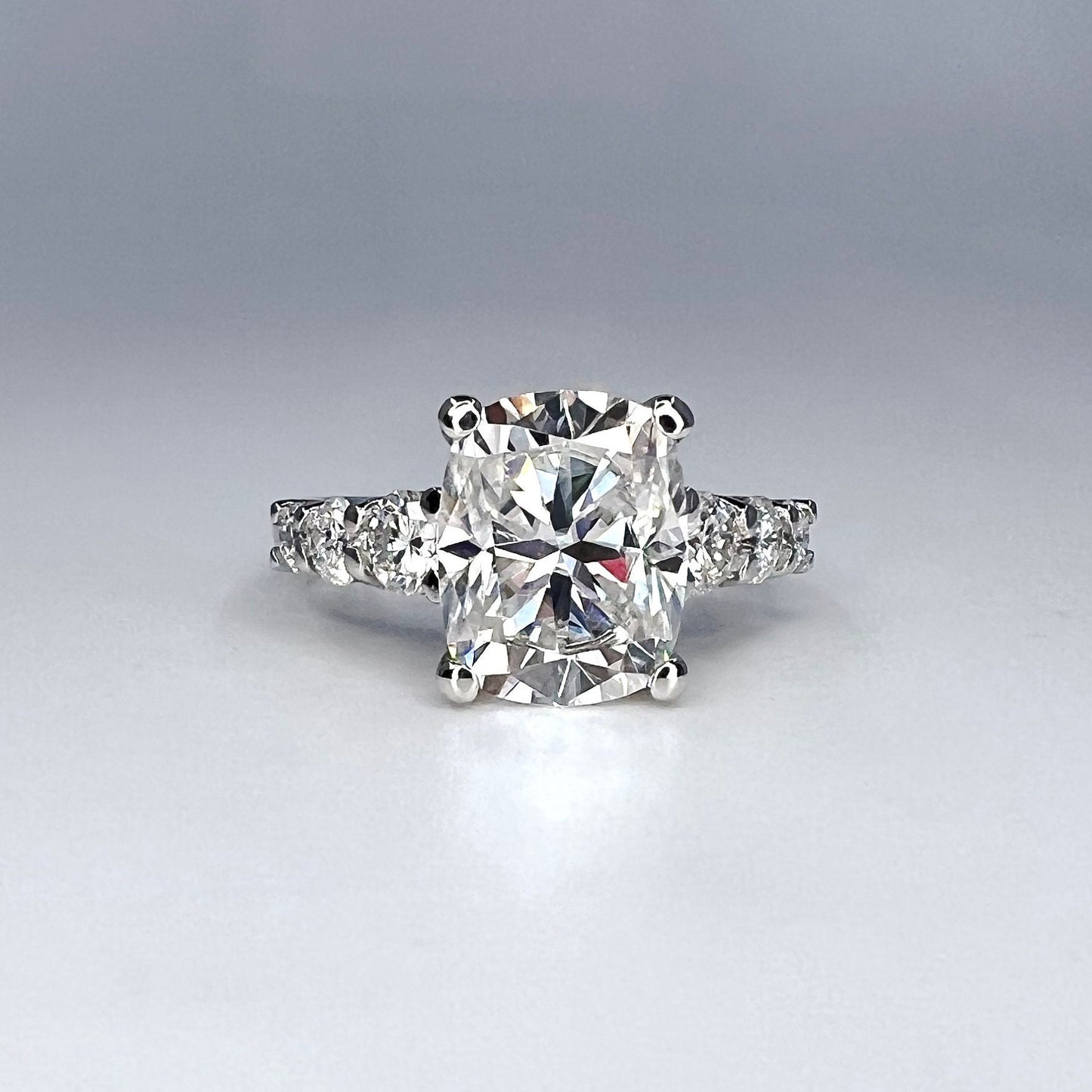 Elongated cushion cut Moissanite engagement ring vintage unique 14k gold engagement ring women wedding Bridal art deco Anniversary ring 8195